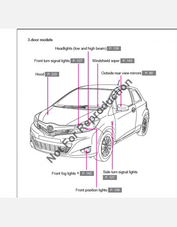 toyota yaris 130 series 2012 2013 & 2014 owners manual